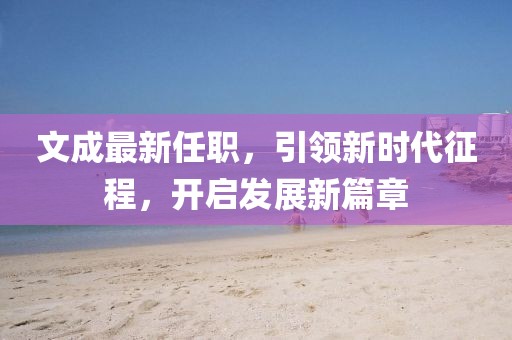 文成最新任职，引领新时代征程，开启发展新篇章
