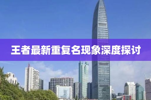 王者最新重复名现象深度探讨