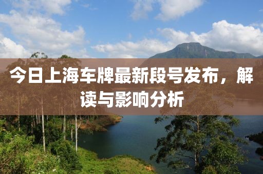 今日上海车牌最新段号发布，解读与影响分析