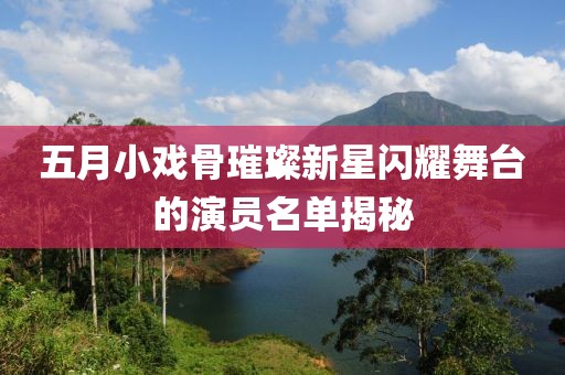 五月小戏骨璀璨新星闪耀舞台的演员名单揭秘