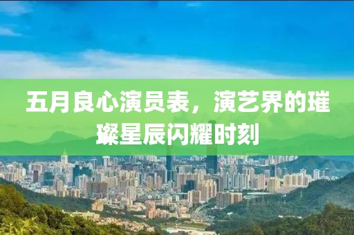五月良心演员表，演艺界的璀璨星辰闪耀时刻