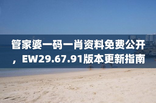 管家婆一码一肖资料免费公开，EW29.67.91版本更新指南
